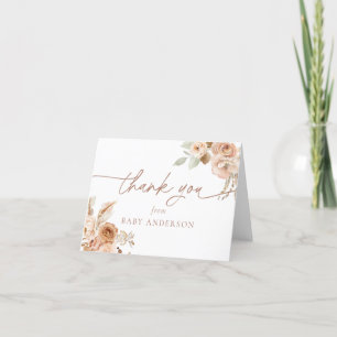 Boho Pampas Grass Baby Shower Thank You