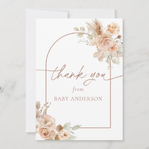Boho Pampas Grass Baby Shower Thank You Card