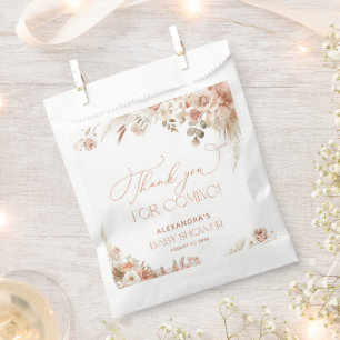 Boho Pampas Grass Baby Shower Thank You Favour Bags