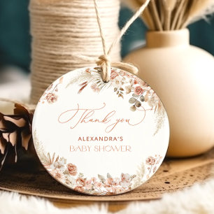 Boho Pampas Grass Baby Shower Thank You Favour Tags