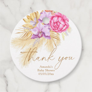 Boho pampas grass - Baby shower thank you Favour Tags