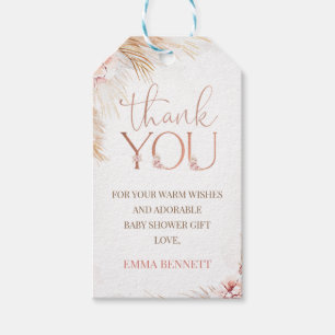 Boho Pampas Grass Baby Shower Thank You Gift Tags