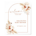 Boho Pampas Grass BABY Shower Welcome Sign