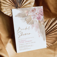 Boho Pampas Grass Blush Floral Bridal Shower