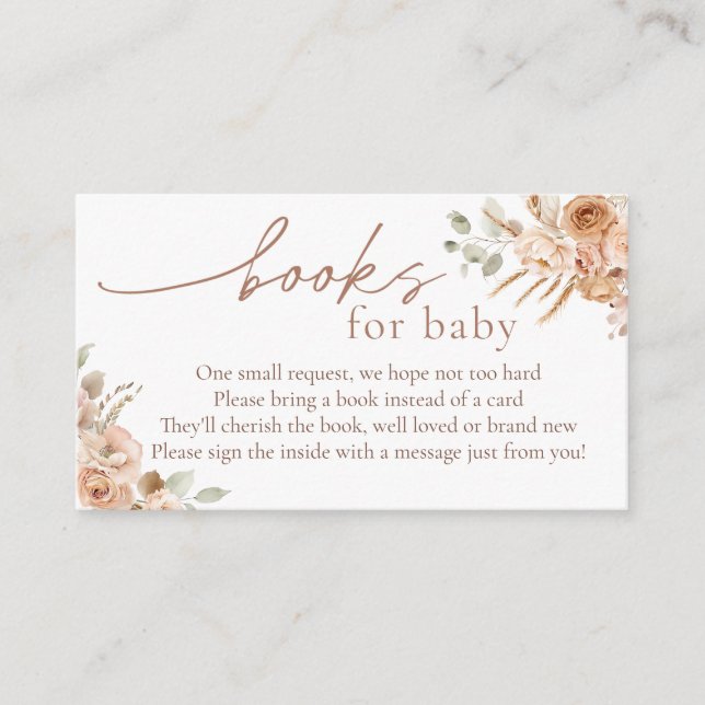Boho Pampas Grass Books for Baby insert card (Front)