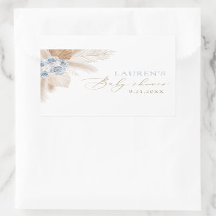 Boho Pampas Grass Boy Baby Shower Rectangular Sticker