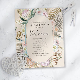 Boho Pampas Grass Bridal Brunch Invitation
