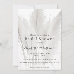 Boho Pampas Grass Bridal Shower Invitation