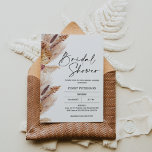 Boho Pampas Grass Bridal Shower Invitation<br><div class="desc">Boho Pampas Grass Bridal Shower Invitation Elegant Boho themed bridal shower invitation featuring a floral arrangement with pampas grass. The calligraphy heading is an image that can be removed. The back of the invitation is a plain terracotta color that can also be altered. This design is ideal for a modern...</div>