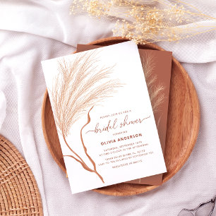 Boho Pampas Grass Bridal Shower Invitation
