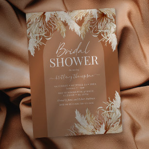 Boho Pampas Grass Bridal Shower Invitation