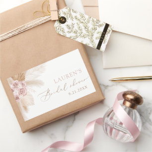 Boho Pampas Grass Bridal Shower Rectangular Sticker