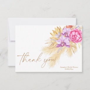 Boho pampas grass - Bridal shower thank you