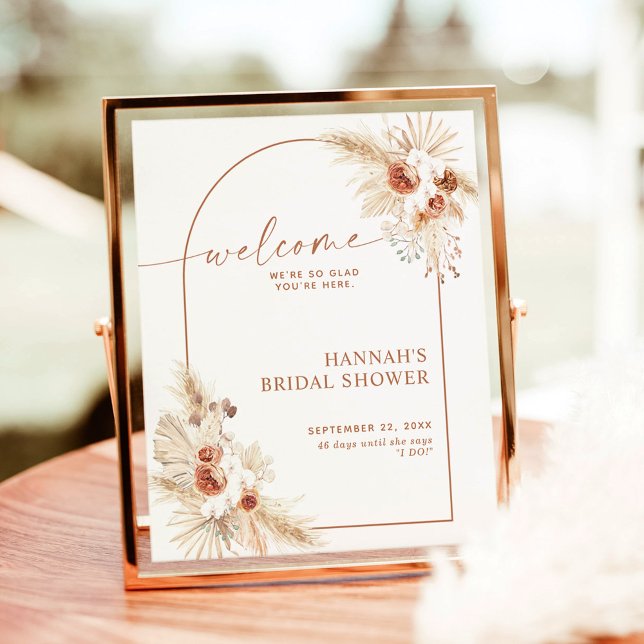 Boho Pampas Grass Bridal Shower Welcome Sign (Creator Uploaded)