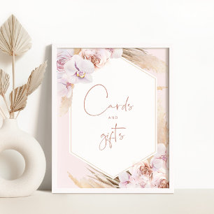 Boho  pampas grass Cards and gifts Poster