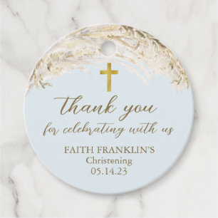 Boho Pampas Grass Communion Baptism Christening Fa Favour Tags