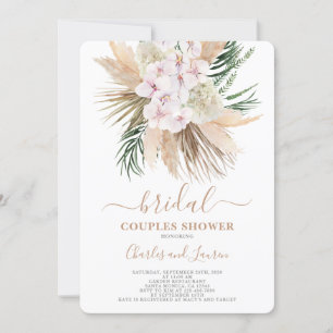 Boho pampas grass Couples bridal shower Invitation