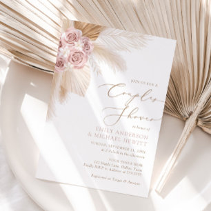 Boho Pampas Grass Couples Shower Invitation