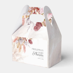 Boho Pampas Grass Dried Flowers Girl Baby Shower Favour Box