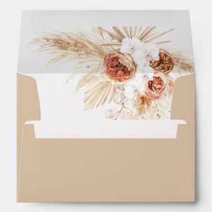 Boho Pampas Grass Envelope Liner, Modern Floral