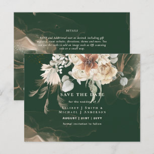 BOHO Pampas Grass Floral Wedding Save The Date Pos Postcard
