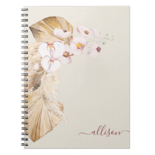 Boho Pampas Grass Flower  Notebook