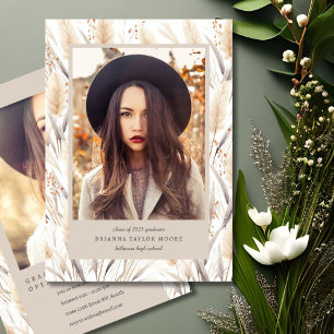 Boho Pampas Grass Graduate Photo Announcement