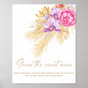 Boho pampas grass - guess the sweet mess poster