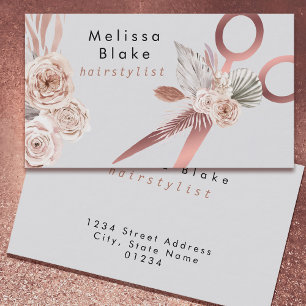 boho pampas grass hairstylist business card