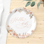 Boho Pampas Grass Hello Baby Baby Shower  Paper Plate<br><div class="desc">Step into a realm of timeless beauty and natural charm with our exquisite Boho Pampas Grass Hello Baby Baby Shower Paper Plates, where the delicate allure of pampas grass meets the free-spirited vibes of boho chic. This enchanting design showcases the elegant beauty of pampas grass intertwined with delicate flowers, creating...</div>