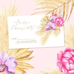 Boho Pampas Grass - How big is mummy's belly Enclosure Card