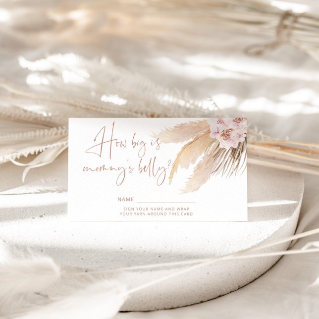 Boho pampas grass how big is mummy's belly enclosure card (Creator Uploaded)