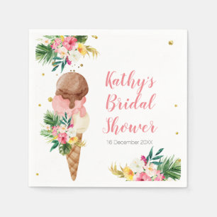 Boho Pampas Grass ice cream Couples shower Napkin