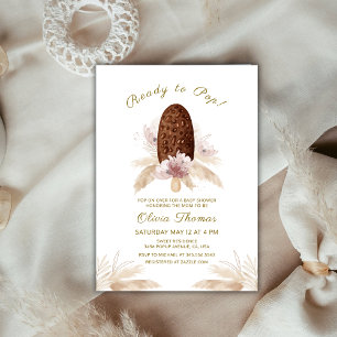 Boho Pampas Grass Ice Cream Popcicle Baby Shower  Invitation