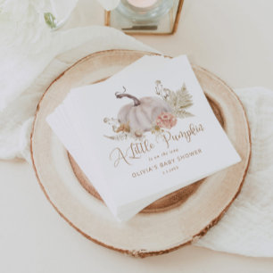 Boho pampas grass little pumpkin napkins