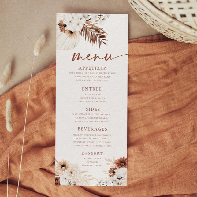 Boho Pampas Grass Menu (Creator Uploaded)