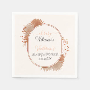 Boho pampas grass neutral Cream Arch supplies Napkin