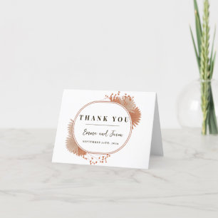 Boho pampas grass neutral Cream Arch supplies Thank You Card