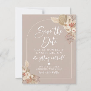 Boho Pampas Grass Neutrals Save The Date