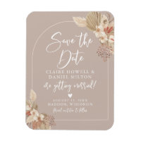 Boho Pampas Grass Neutrals Save The Date