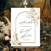 Boho Pampas Grass Orchid Bridal Shower Welcome