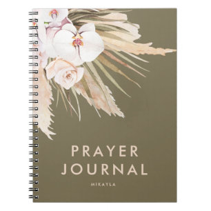 Boho Pampas Grass Personalised Prayer Journal