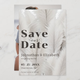 Boho Pampas Grass Photo  Save The Date