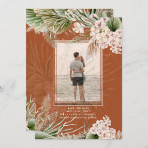 BOHO Pampas Grass PHOTO Terracotta Save The Date