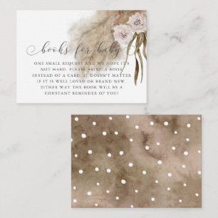 Boho Pampas Grass Pink Baby Shower Book Request Enclosure Card