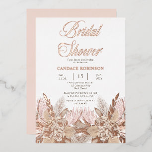 Boho Pampas Grass   Roses Pink Bridal Shower