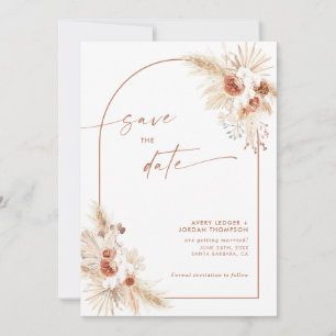 Boho Pampas Grass Save the Date Invitation