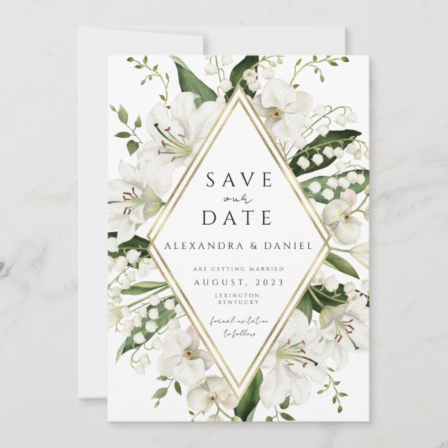 Boho pampas grass save the date minimalist  invitation (Front)
