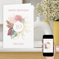 Boho Pampas Grass Sun Mandala Any Age Birthday