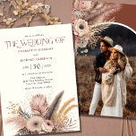 Boho Pampas Grass Terracotta Photo Wedding Invitation<br><div class="desc">The Boho Pampas Grass Terracotta Photo Wedding Invitation is the perfect choice for your bohemian or desert-inspired wedding. The invitation features dried florals and pampas grass in shades of terracotta, rust, blush pink, evoking the warm colours of a fall wedding. This boho wedding invitation is ideal for couples who are...</div>